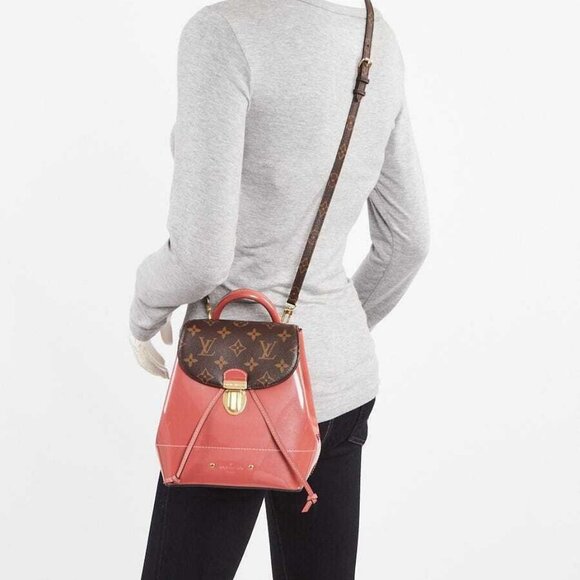 Louis Vuitton Monogram Coated Canvas and Rose Vernis Hot Springs Backpack Bag - Picture 3 of 12